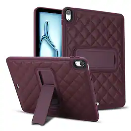 Dteck - for iPad Air 11 Inch Case 2026 M4/ 2025 M3/ 2024 M2, Slim Elegant PU Leather Protective Cover with Kickstand - Winered