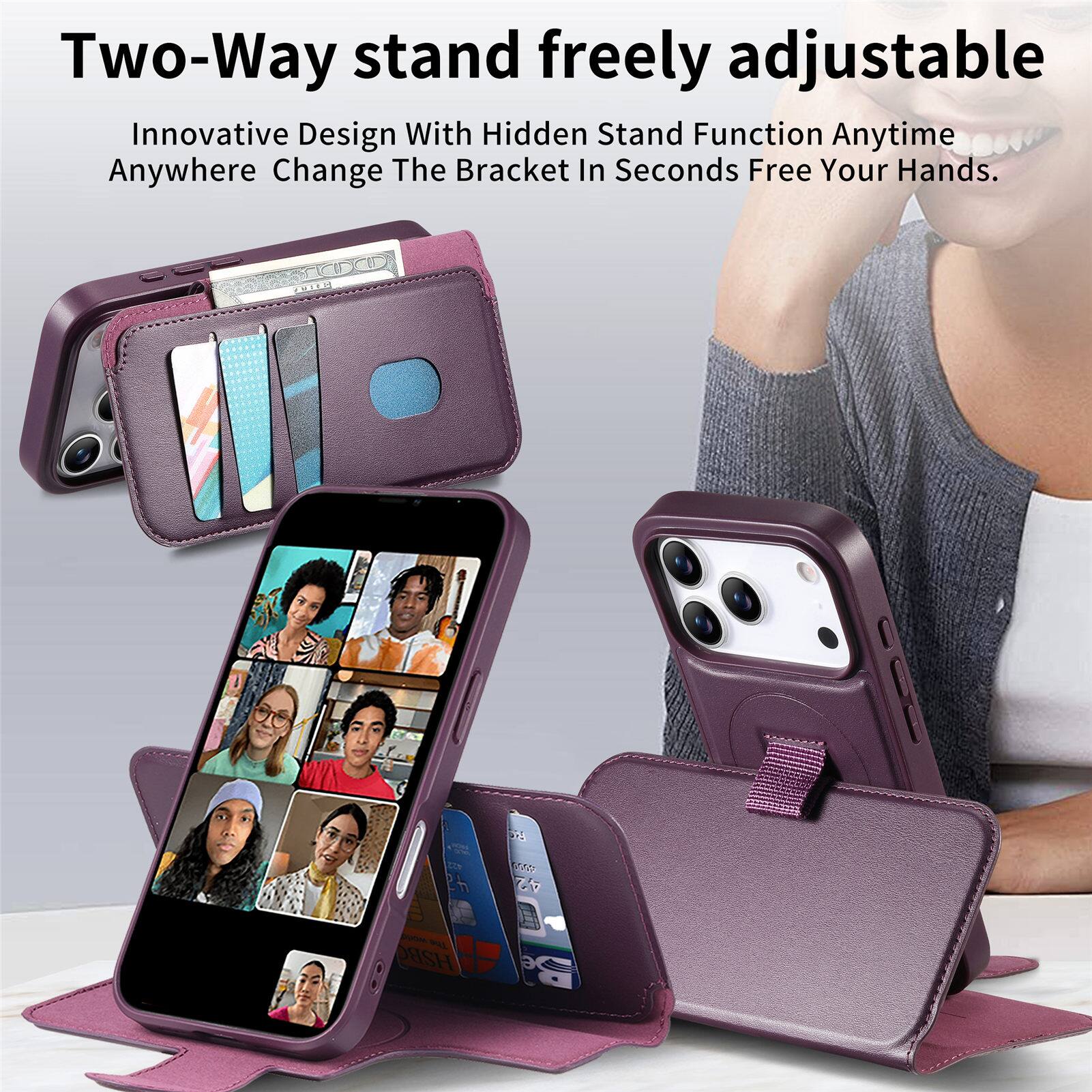Two-Way stand freely adjustable  
Innovative Design With Hidden Stand Function Anytime Anywhere Change The Bracket In Seconds Free Your Hands.