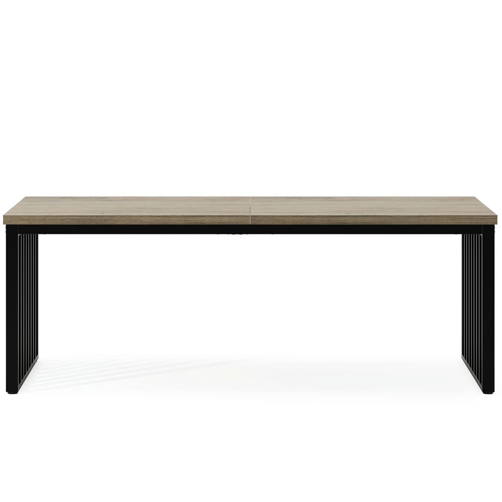 Angle. Resenkos - Kadyn Study Writing Desk, Computer Desk,78.74" Two Person Desk, Long Executive Desk Double Computer Desk,Grey - Grey.