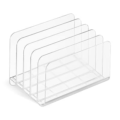 TRU RED - 5-Compartment Plastic Desk Organizer - Clear