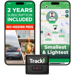 Tracki - GPS Universal Tracker for Vehicles - Real-Time 4G LTE Assets & Car Tracking Device (2 Yrs Subscription Required) - Black