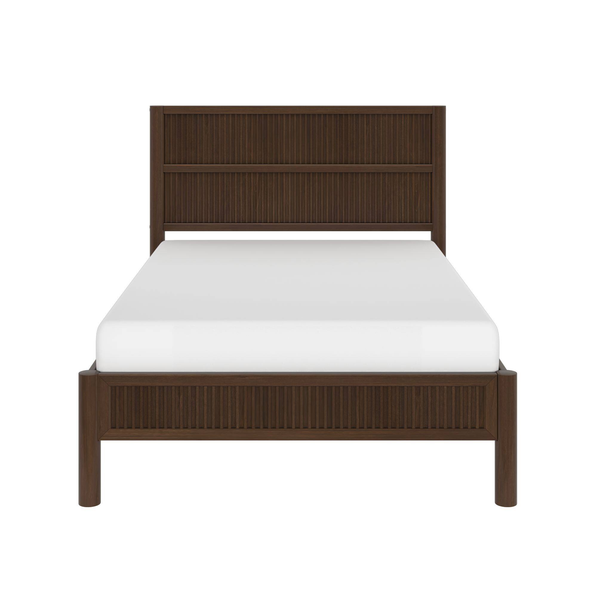 Alt View 7. Plank+Beam - Sera Fluted Full Bed, Walnut - Walnut.