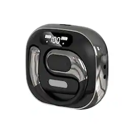 PRIMEPLUS - Open-Ear Bone Conduction Bluetooth Earbuds, HiFi Lossless Sound, BT 5.3, Painless Non-In-Ear Design, LED Display - Black