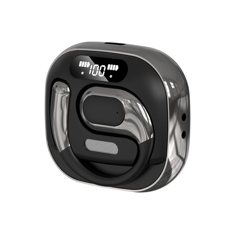 PRIMEPLUS - Open-Ear Bone Conduction Bluetooth Earbuds, HiFi Lossless Sound, BT 5.3, Painless Non-In-Ear Design, LED Display - Black