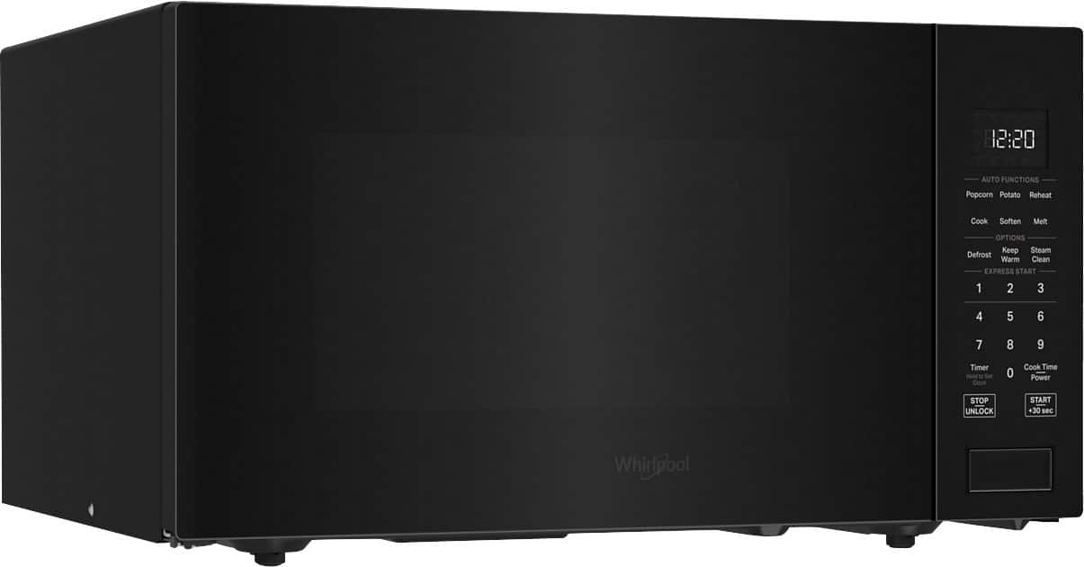 12:20
AUTO FUNCTIONS
Popcorn Potato Reheat Cook Soften Meat
OPTIONS
Keep Steam Defrost Warm Clean
EXPRESS START
1 2 3
4 5 6
7 8 9
Timer Hoto N Set Clock 0
Cook Time Power
STOP UNLOCK START +30 sec
Whirlpool