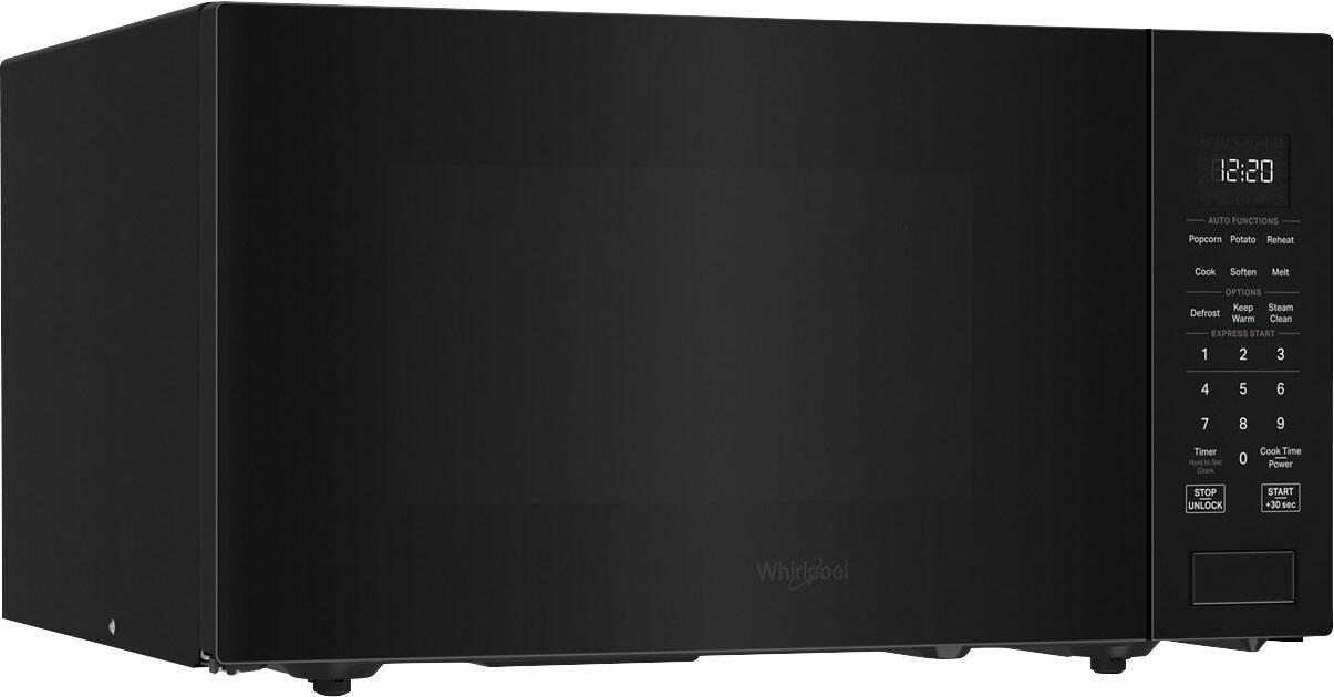 12:20

AUTO FUNCTIONS
Popcorn Potato Reheat Cook Soften Meat

OPTIONS
Keep Steam Defrost Warm Clean

EXPRESS START

1 2 3
4 5 6
7 8 9

Timer Hoto N Set Clock 0

Cook Time Power

STOP UNLOCK START +30 sec

Whirlpool