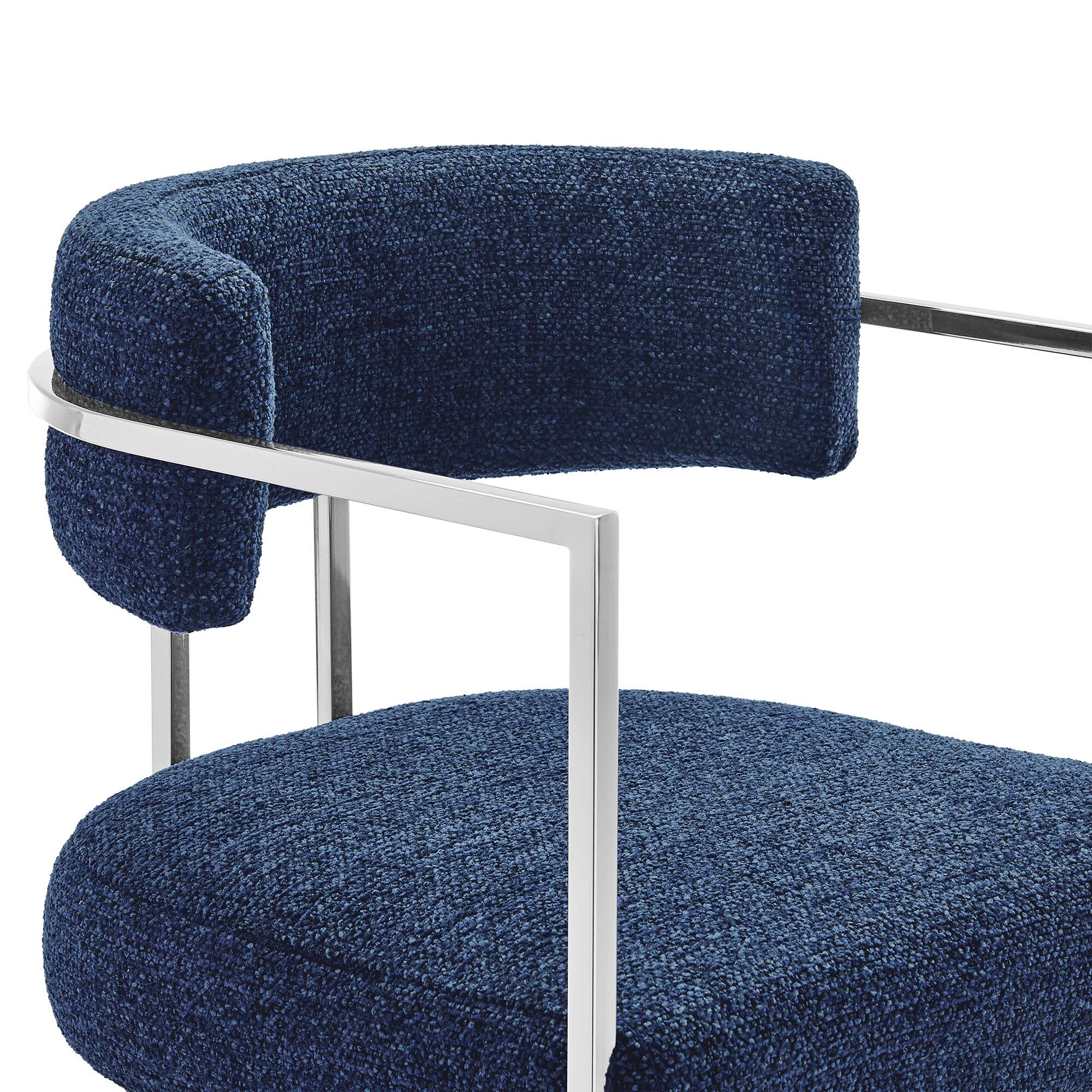 Alt View 4. Modway - Huron Curved Back Fabric and Metal Counter Stool - Silver.