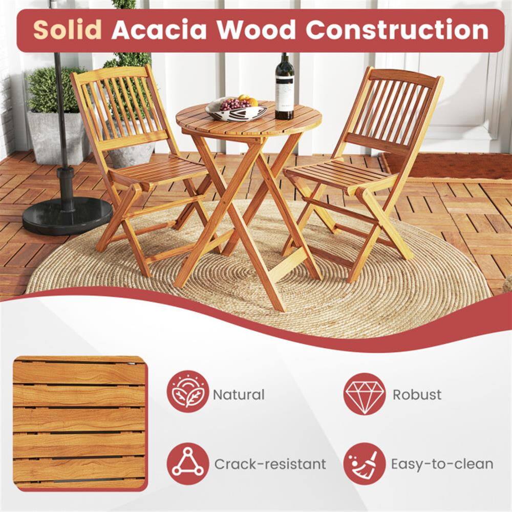 Solid Acacia Wood Construction

- Natural
- Robust
- Crack-resistant
- Easy-to-clean