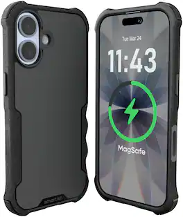 Smartish - iPhone 17 MagSafe Case - Gripzilla - Protective Grip Heavy Duty Cover - Black - Black Tie Affair