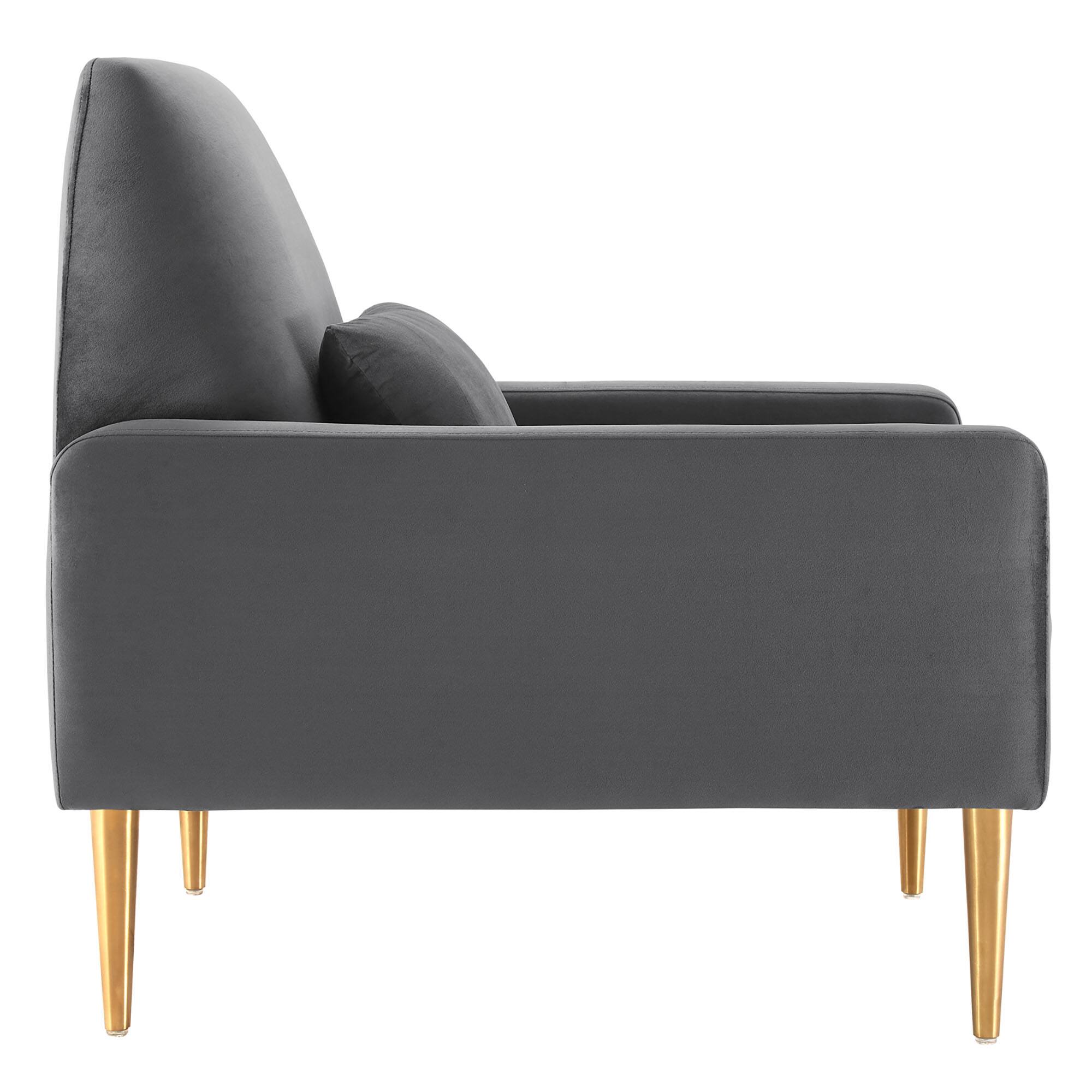 Alt View 1. Modway - Liliana Performance Velvet Armchair by Modway - Charcoal.