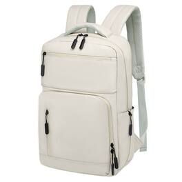 Unique Bargains - Waterproof Laptop Backpack, Flight Approved Anti-Theft Daypack, 15.6" Laptop Sleeve, Men & Women - Beige