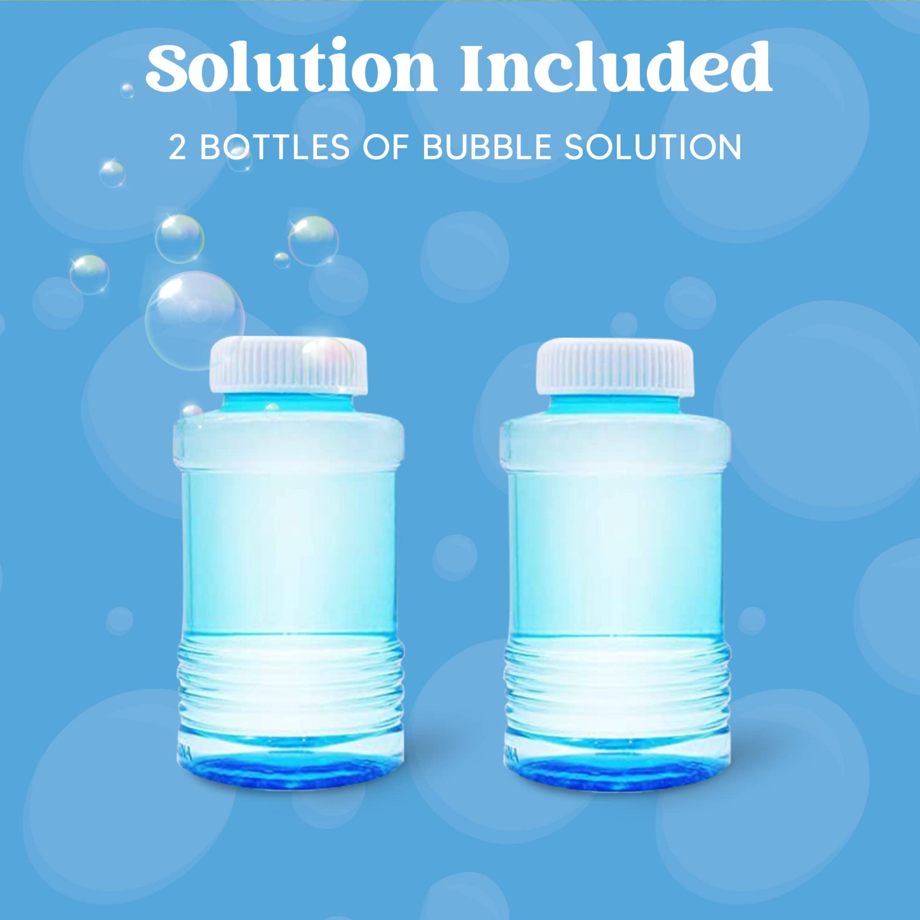 Solution Included  
2 BOTTLES OF BUBBLE SOLUTION