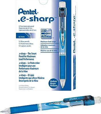 Pentel e-sharp  
0.7mm Automatic Pencil  
LEAD MAXII  
12 Blue Pencils  
Maximum Lead Performance  
e-sharp - The Smart Pencil for Maximum Lead Performance  
e-sharp - Le Porte-mine Intelligent pour une Performance Maximum de l'Mine  
e-sharp - El Lápiz Inteligente que ofrece Máximo Desempeño de la Mina  
Medium  
Moyen  
Mediano