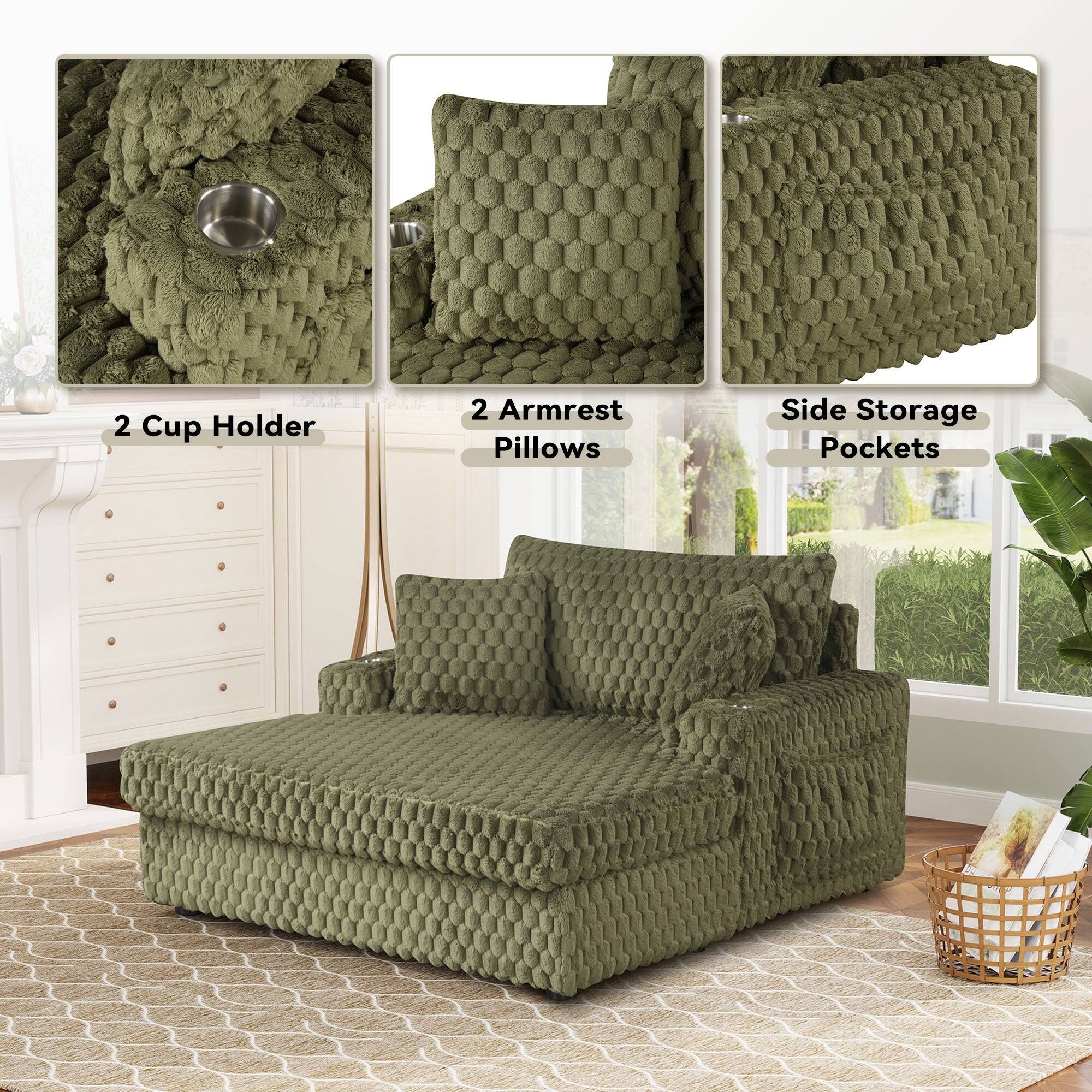 2 Cup Holder  
2 Armrest Pillows  
Side Storage Pockets