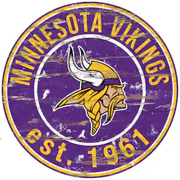 Fan Creations - Minnesota Vikings 23.5" Distressed Round Sign - Multicolor
