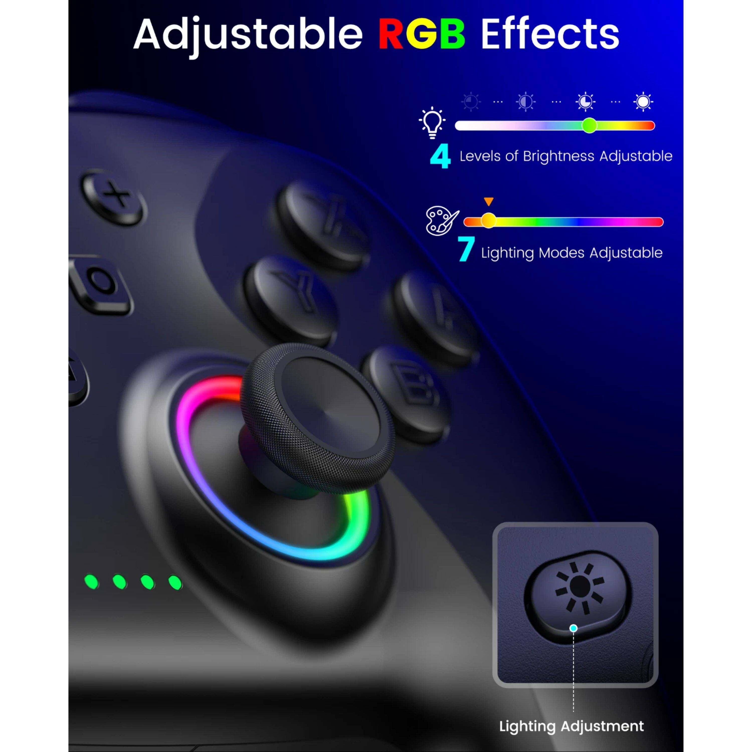 Adjustable RGB Effects

4 Levels of Brightness Adjustable

7 Lighting Modes Adjustable

Lighting Adjustment