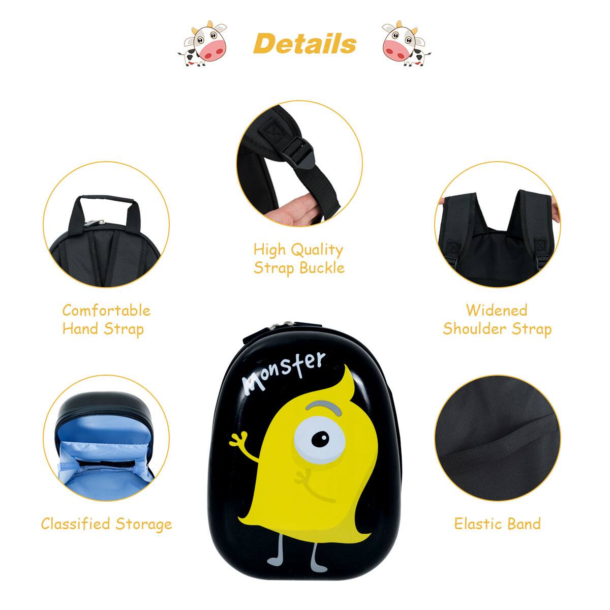 Details: High Quality Strap Buckle, Comfortable Hand Strap, Monster, Widened Shoulder Strap, Classified Storage, Elastic Band.