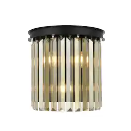 Urban Classic - Sydney 2 light Wall Sconce Golden Teak (Smoky) Royal Cut Crystal - Matte Black