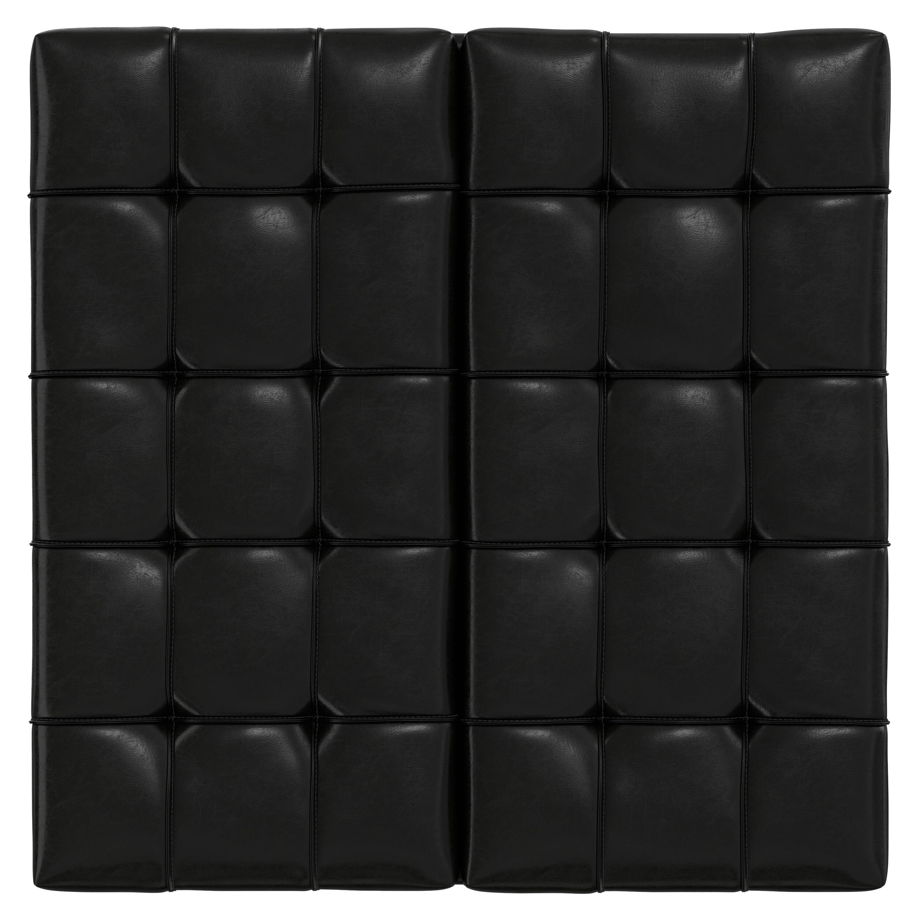 Alt View 1. Simpli Home - Mariah 36 inch Contemporary Rectangle Lift Top Table Storage Ottoman in Midnight Black PU Black faux leather, Assembled - Midnight Black.