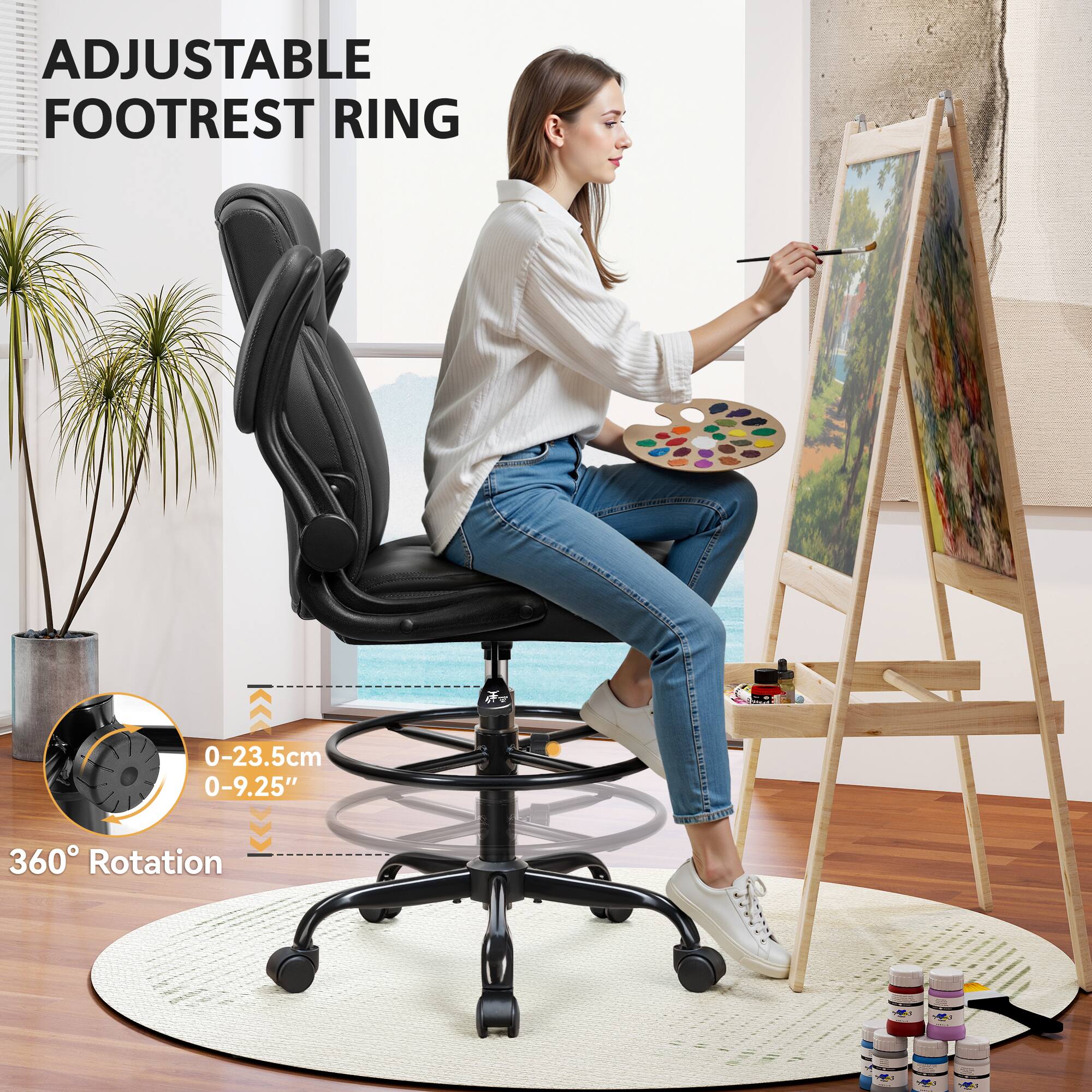 ADJUSTABLE FOOTREST RING  
0-23.5cm 0-9.25"  
360° Rotation
