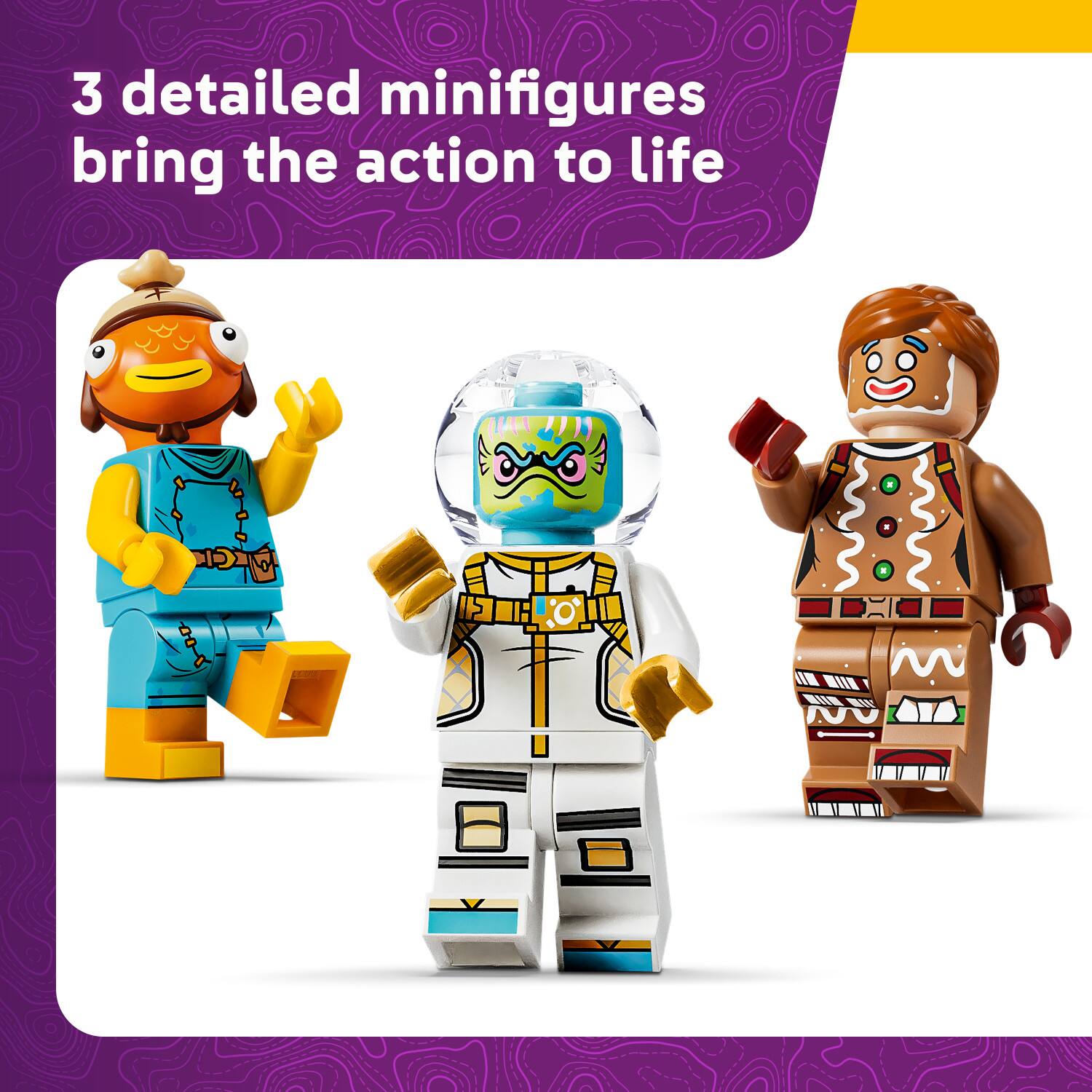3 detailed minifigures bring the action to life
