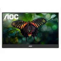 AOC - 16T15 15.6" IPS Portable Monitor, FHD, 1920x1080, 60Hz, 5Ms, USB-C,Carry Case / Stand - Black - Front_Zoom