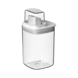 OU - 34 oz Clear Laundry Detergent Dispenser with Measuring Cap, Airtight Soap & Detergent Organizer - White
