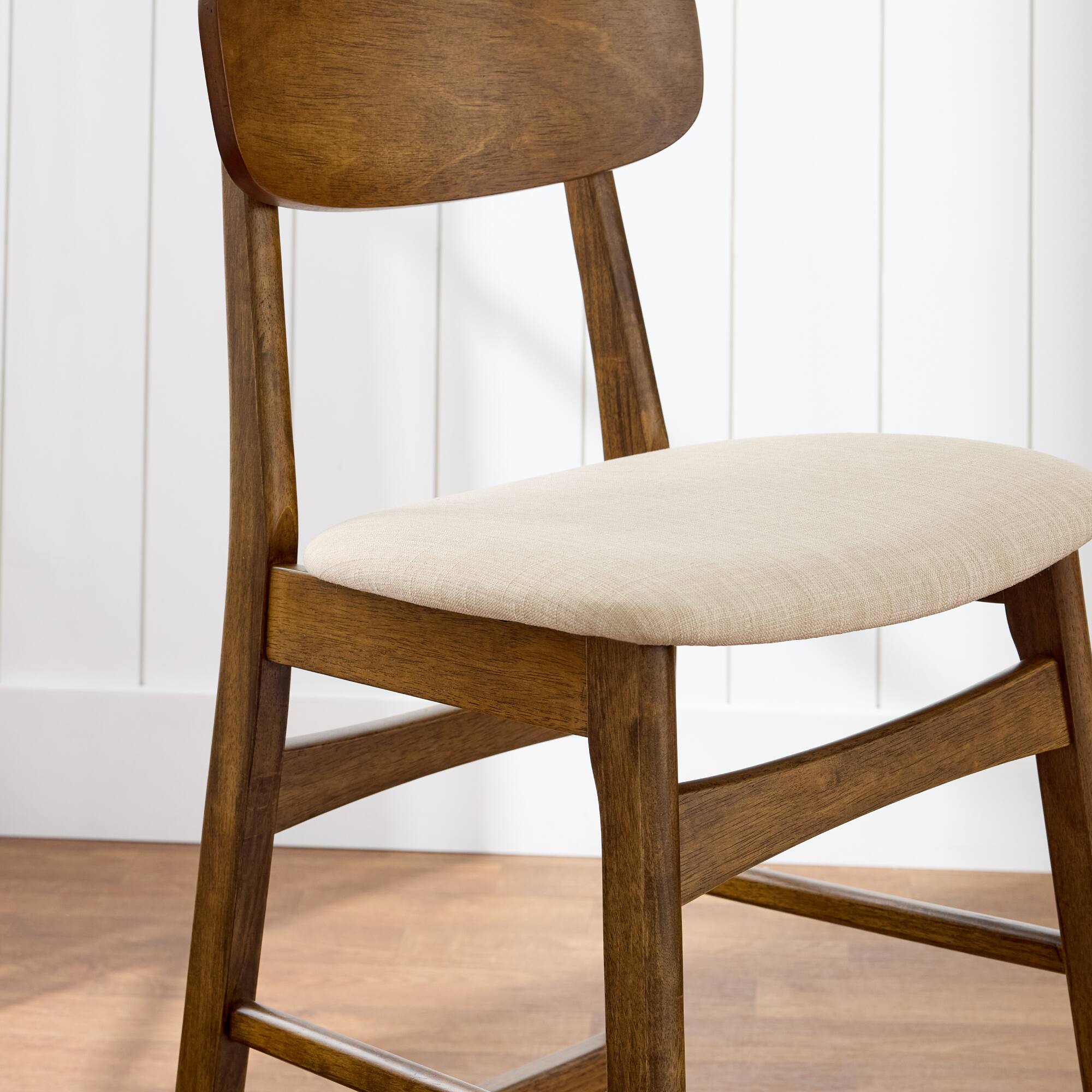 Alt View 7. Best Choice Products - Best Choice Products 2-Piece Farmhouse Counter Height Bar Stool Set w/ Cushioned Seat, Wooden Backrest  Walnut/Cream - Walnut Cream.