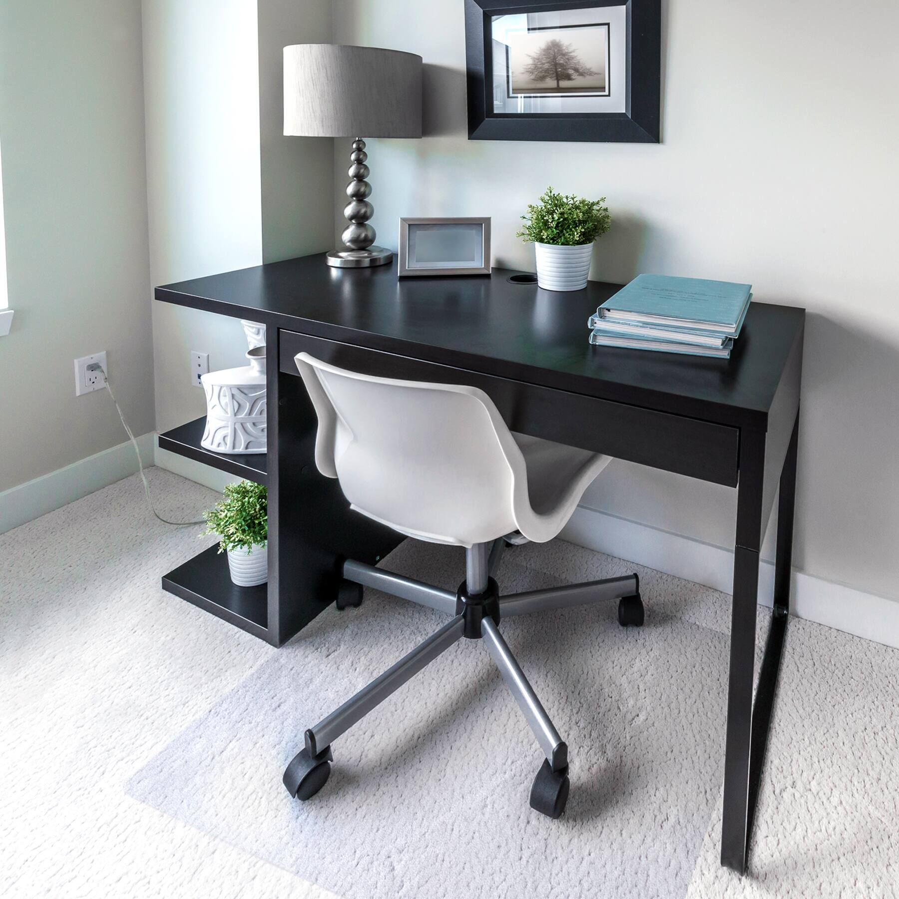 Alt View 11. Floortex - Valuemat Plus Polycarbonate Rectangular Chair Mat for Low Pile Carpets - 30" x 48" - Clear.