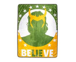 Surreal Entertainment - Marvel Studios Loki "Believe" Fleece Throw Blanket | 45 x 60 Inches - Green
