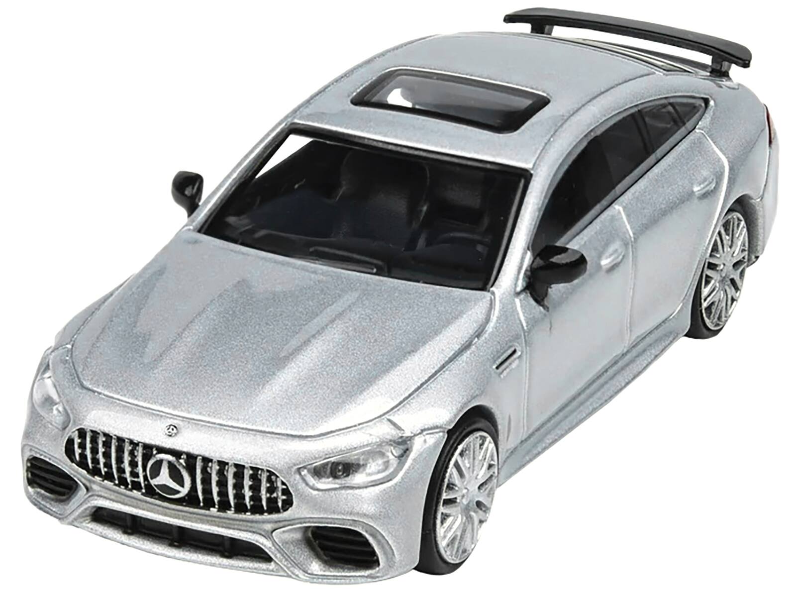 Alt View 2. Paragon - 2018 Mercedes-AMG GT 63 S with Sunroof Silver Metallic 1/64 Diecast Model Car by Paragon Models.