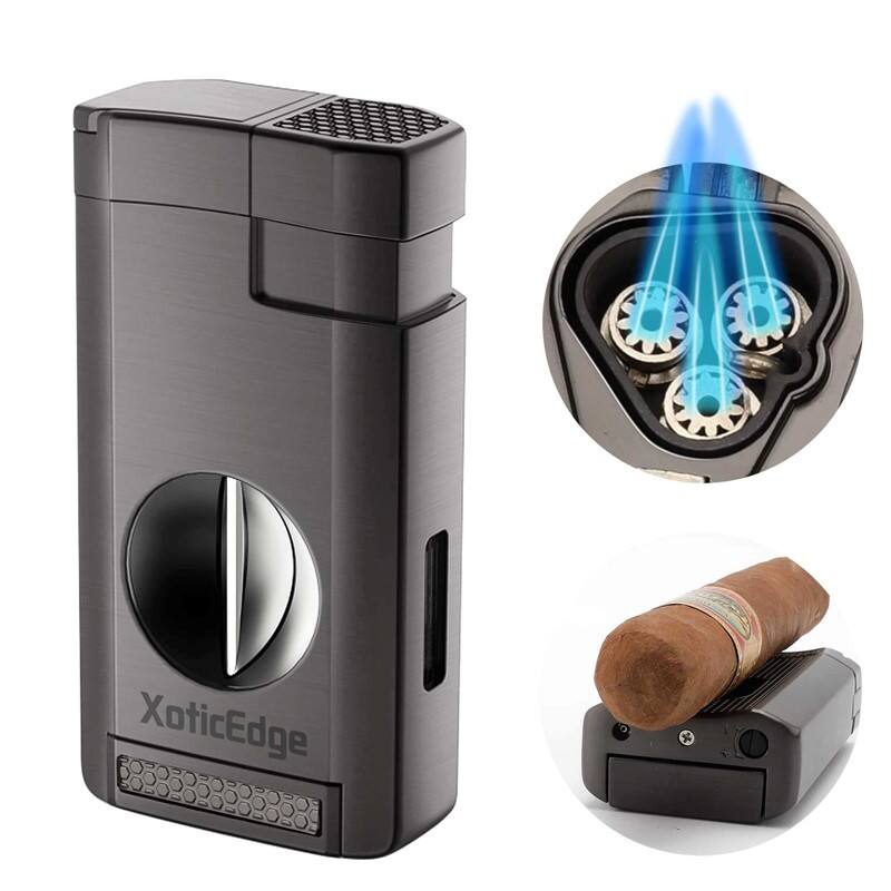 Angle. Prestige - Lumina Torch w/ V-Cut (Gun Metal) - Gun Metal Gray Finish.