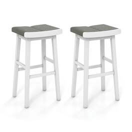 Kadyn - 2 Pcs 26/31.5 In Upholstered Saddle Barstools with Padded Cushions-31.5 inches, for Kitchen Island - Gray