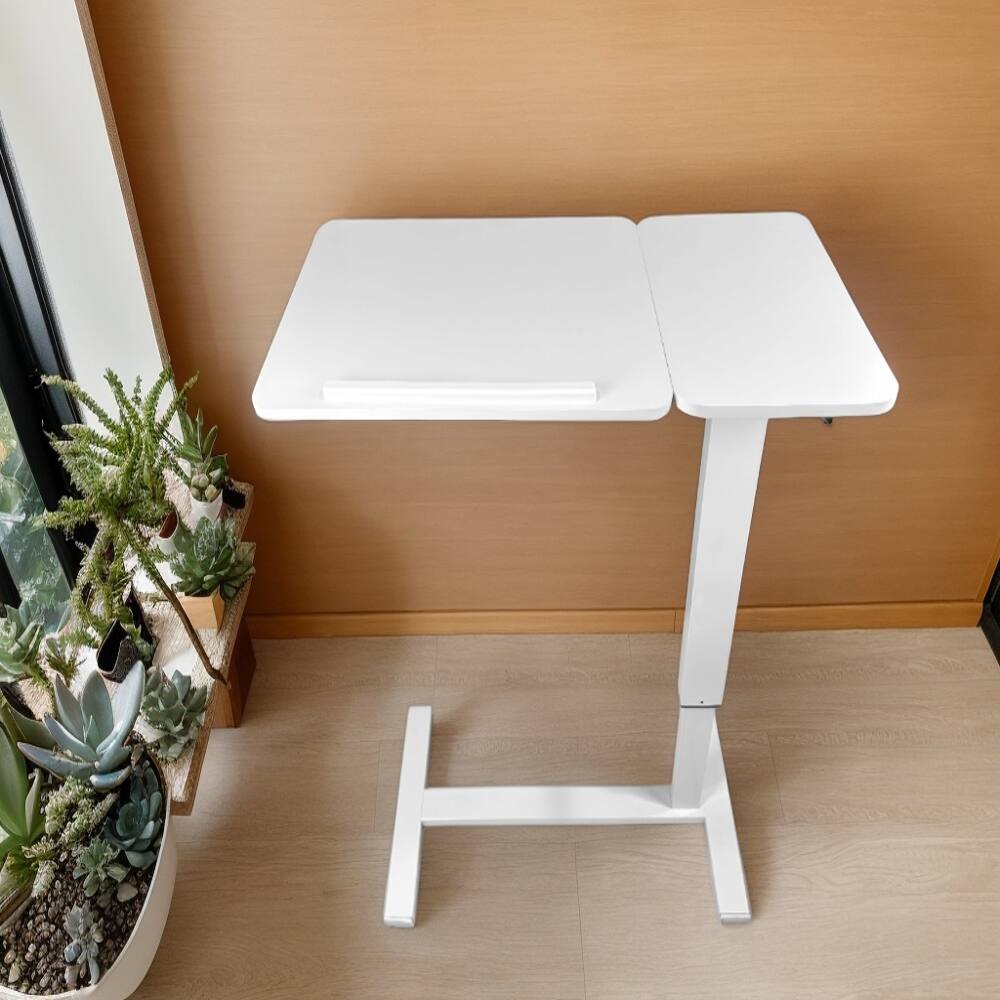 Alt View 10. Loheer - Loheer Overbed Desk Mobile Laptop Stand Adjustable Tray Table White - White.
