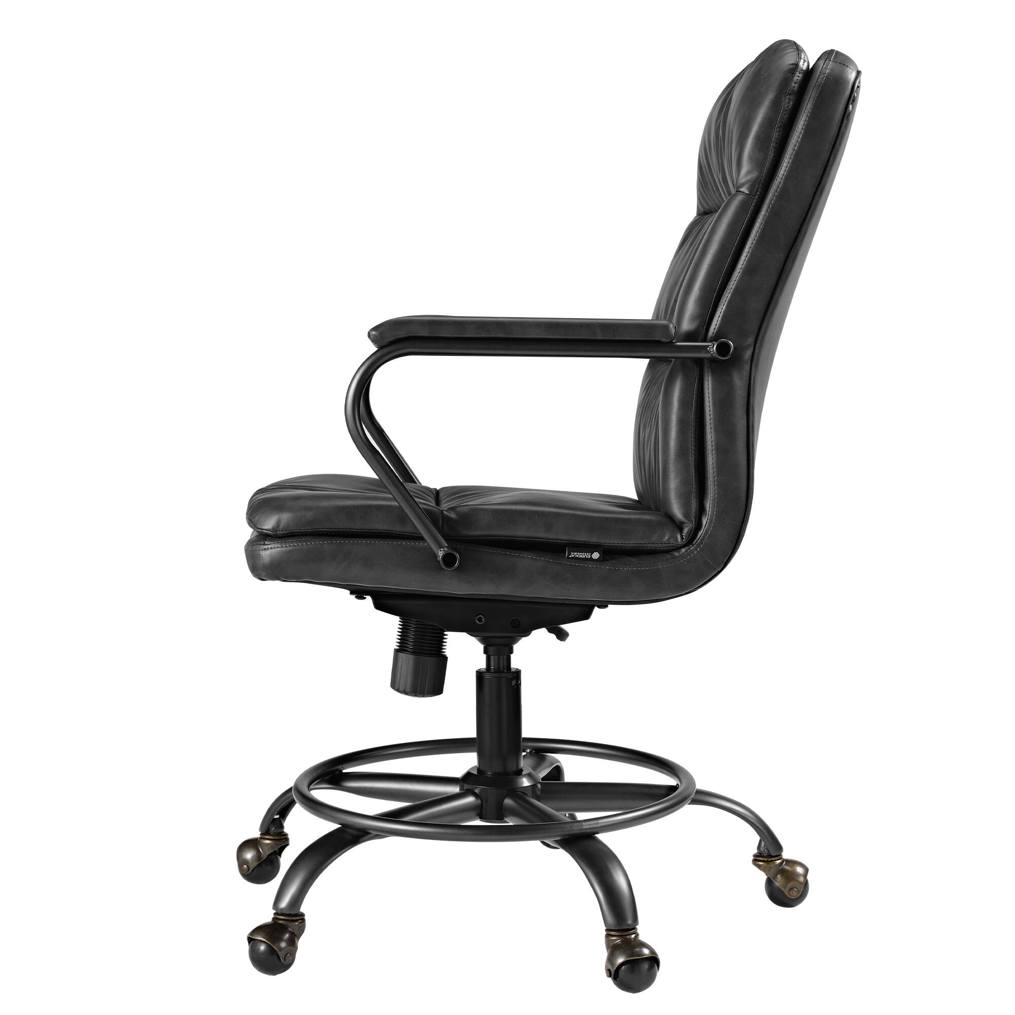 Back. Eureka Ergonomic - PU Leather Home Office Chair Ergonomic Desk Chair - Grey.