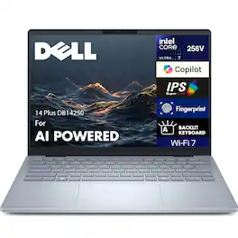 Dell - 14 Plus DB14250 Laptop 14.0 WQXGA (Intel Ultra 7-256V, 16GB LPDDR5X, 1TB SSD, Win 11 Home) w/USB Hub - Ice Blue