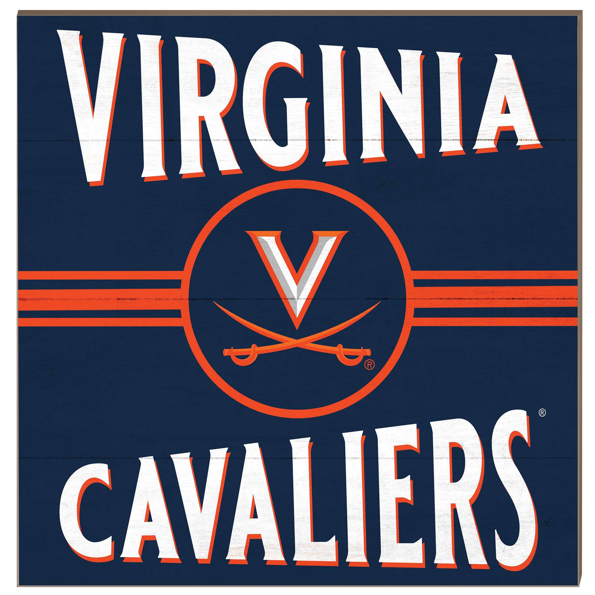 Virginia Cavaliers 10'' x 10'' Retro Team Sign