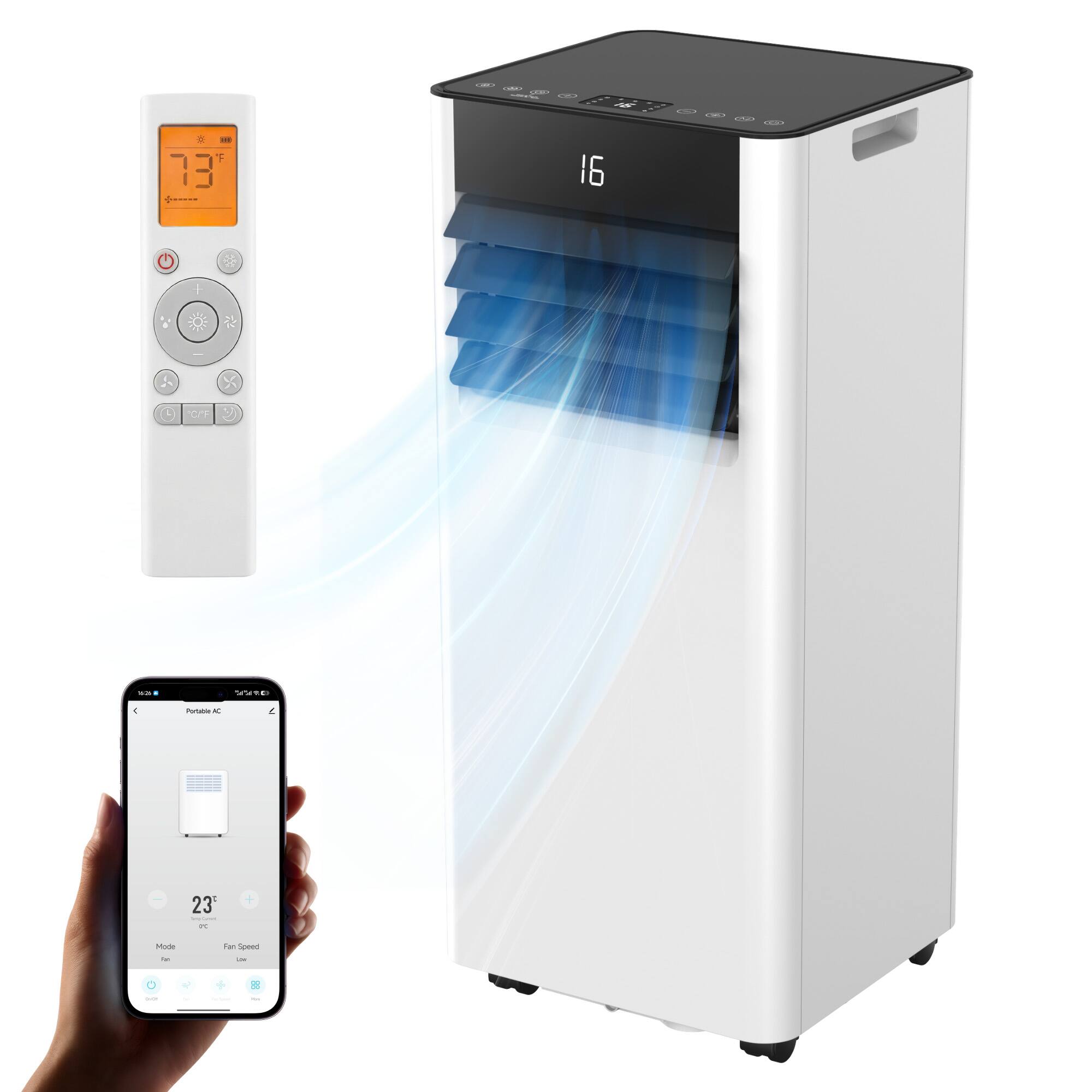 SIMZLIFE - Portable Air Conditioner 8000 BTU, Cools 250 Sq.ft, 3-in-1 with Cool/Fan/Dry, Quiet,Ideal for Bedroom/Office - White price history on PriceWatchPro