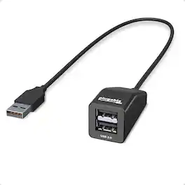 Plugable - USB 2.0 2-Port High Speed Ultra Compact Travel Hub Splitter (480 Mbps) - Black