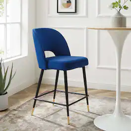 Rouse Performance Velvet Counter Stool by Modway - Navy