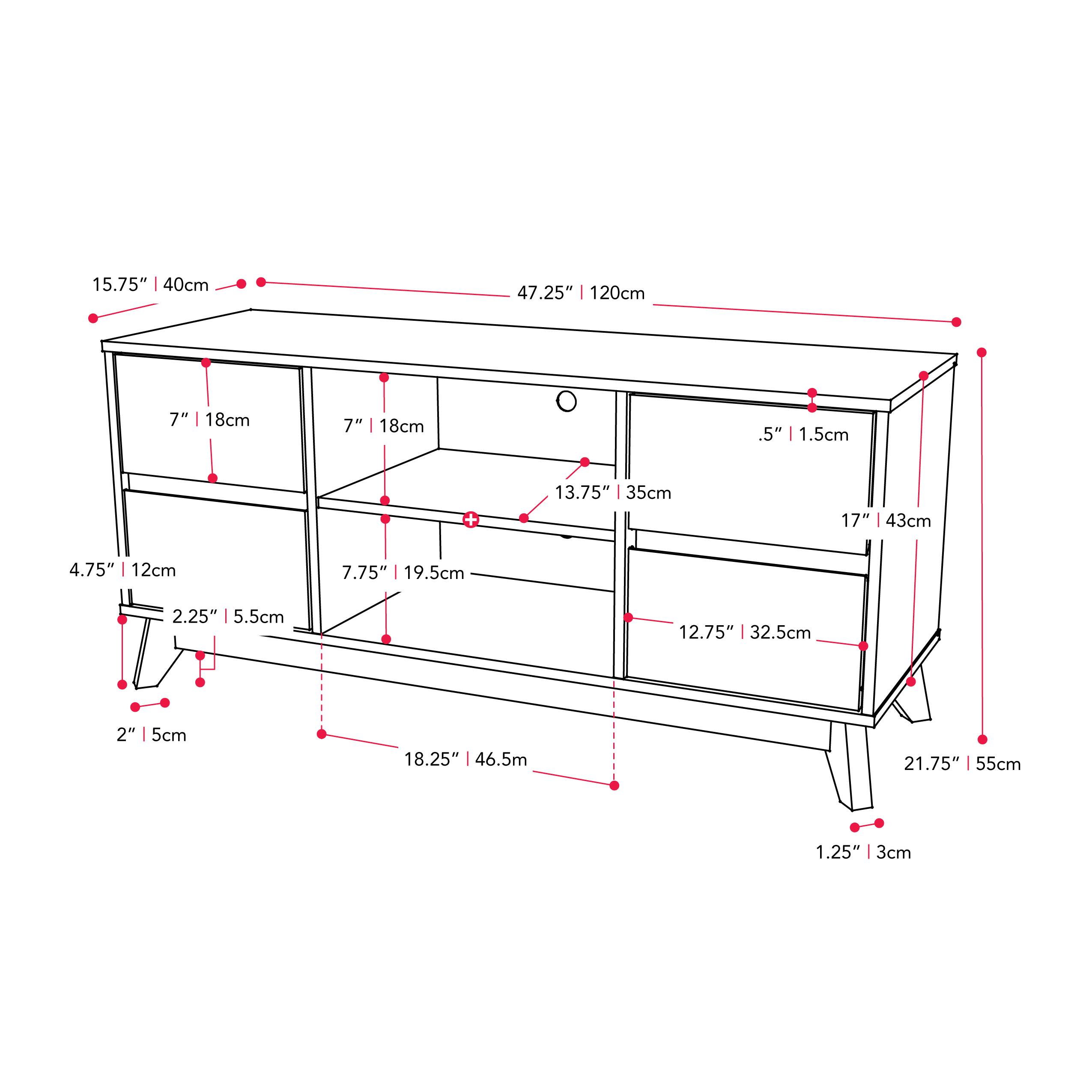 Alt View 32. CorLiving - Hollywood Wood Grain TV Stand with Drawers for Most TVs up to 55" - Dark Grey.