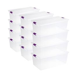 Sterilite - 110 Qt Storage Organization Box w/ Secure Latching Lid (12 Pack) - Clear