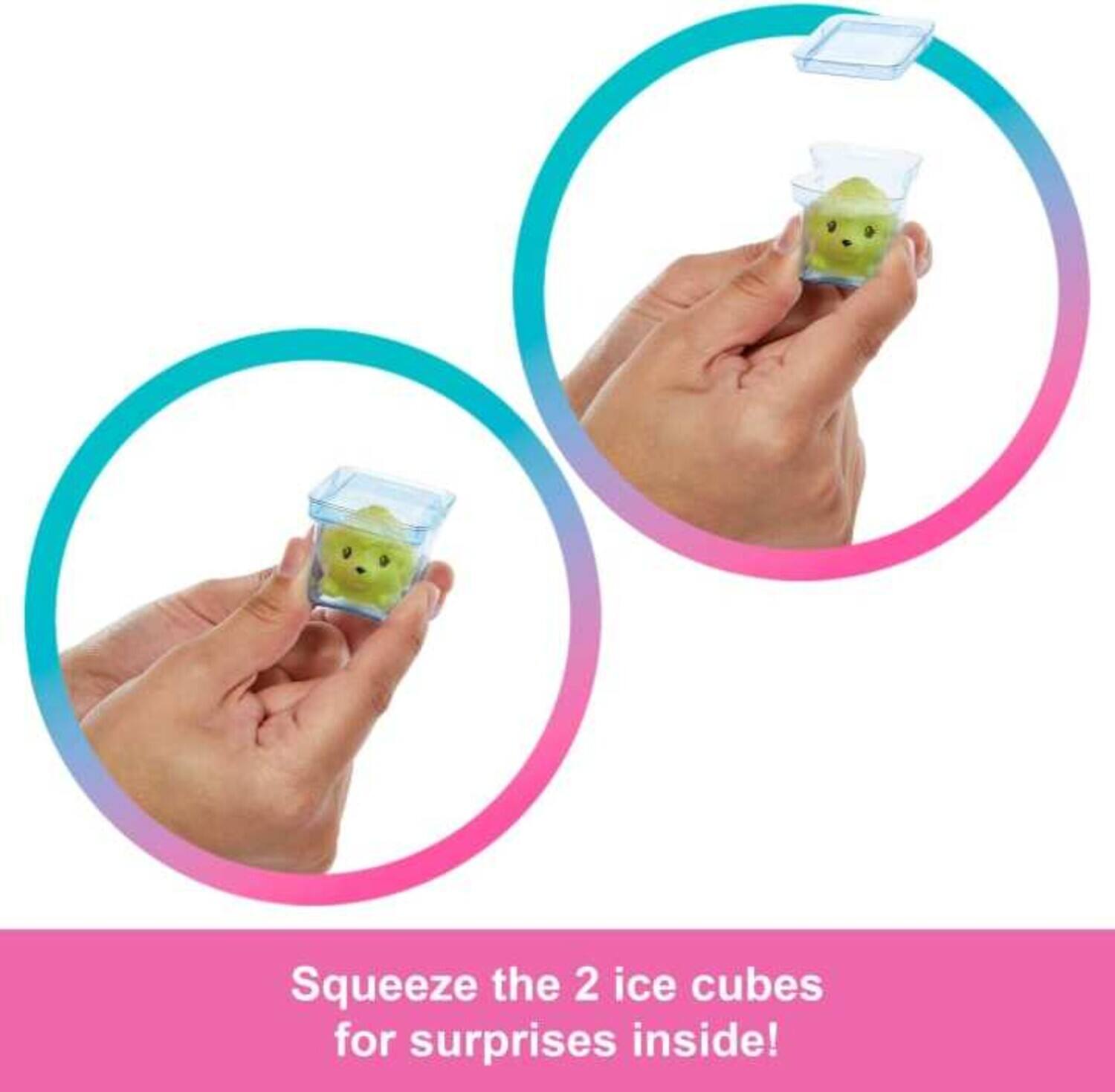 Squeeze the 2 ice cubes for surprises inside!