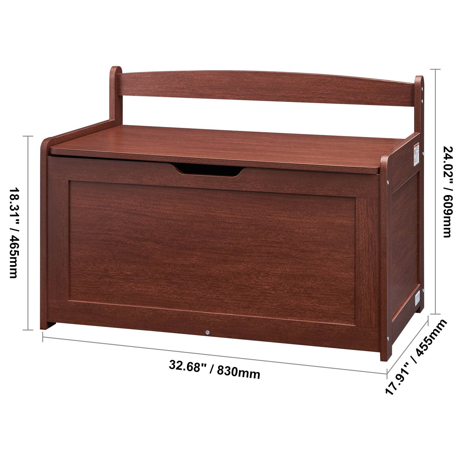 - Height: 18.31" / 465mm
- Width: 32.68" / 830mm
- Depth: 17.91" / 455mm
- Overall Height: 24.02" / 609mm