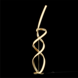 Infibrite - Golden Swirl 31W LED Floor Lamp 59 Inch, 3000K Warm Glow, Stepless Dimming, Matte Gold Finish - White