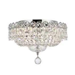 Elegant Lighting - Century 4 light Flush Mount Clear Royal Cut Crystal - Chrome