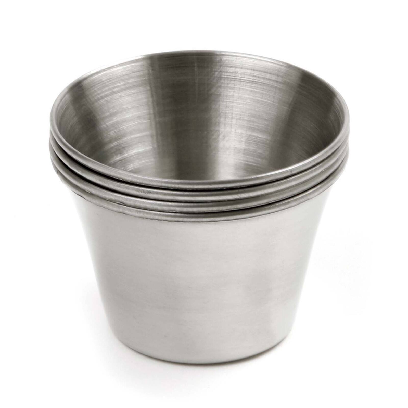 Alt View 1. Norpro - Stainless Steel Butter and Sauce Cups, Set of 4 - White.