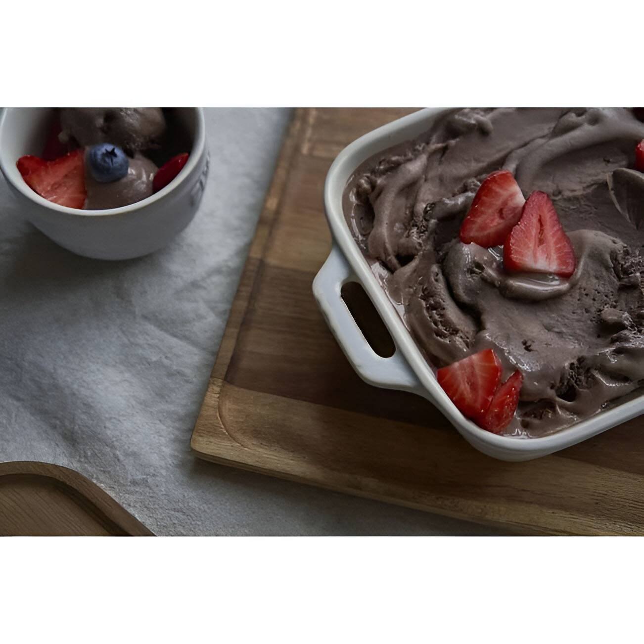 Left. SlickBlue - 2-Piece Oven-Safe Ceramic Baking Dish Set for Casseroles and Roasting - Ivory Cream.