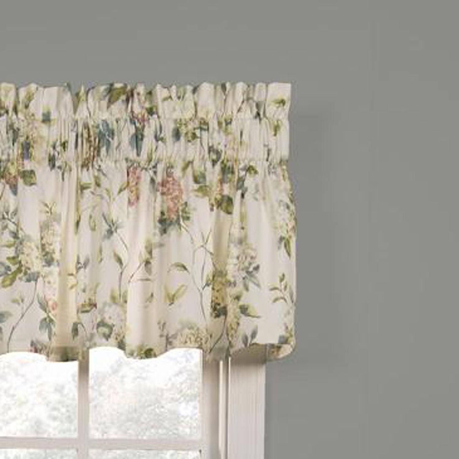 Angle. Ellis Curtain - Ellis Curtain Abigail High Quality Water Proof Room Darkening Blackout Tailored Window Valance - 80x15" Multi - Multi.