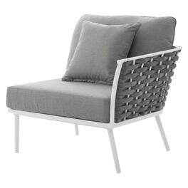 Outdoor Escape - Aluminum Left-Facing Outdoor Patio Lounge Chair With Armrests - White